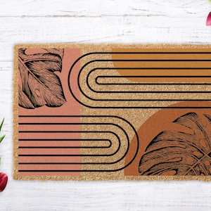 Cadeau minimaliste, Art moderne minimaliste, Décor Boho, Tapis de bienvenue Boho minimaliste, Cadeau de pendaison de crémaillère, Cadeau Boho de mariage, Décor Boho d'entrée