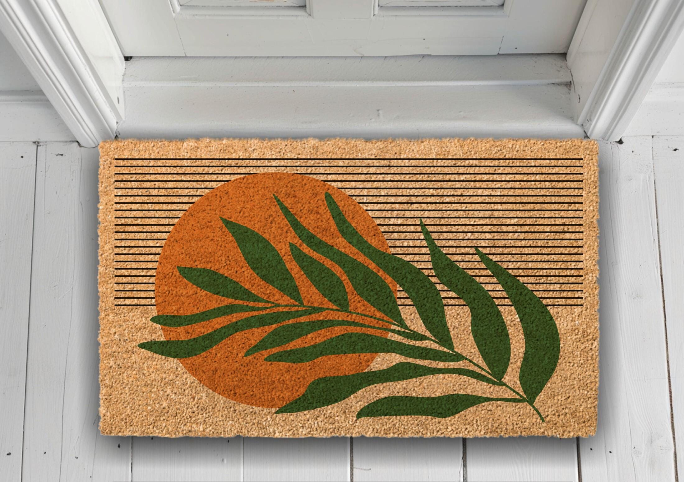 Modern Welcome Mat, Elegant Style, Front Door Decor, Coir Doormat, Front Porch Decor, Housewarming Gift, Mid Century Modern Rug, Decor Rugs