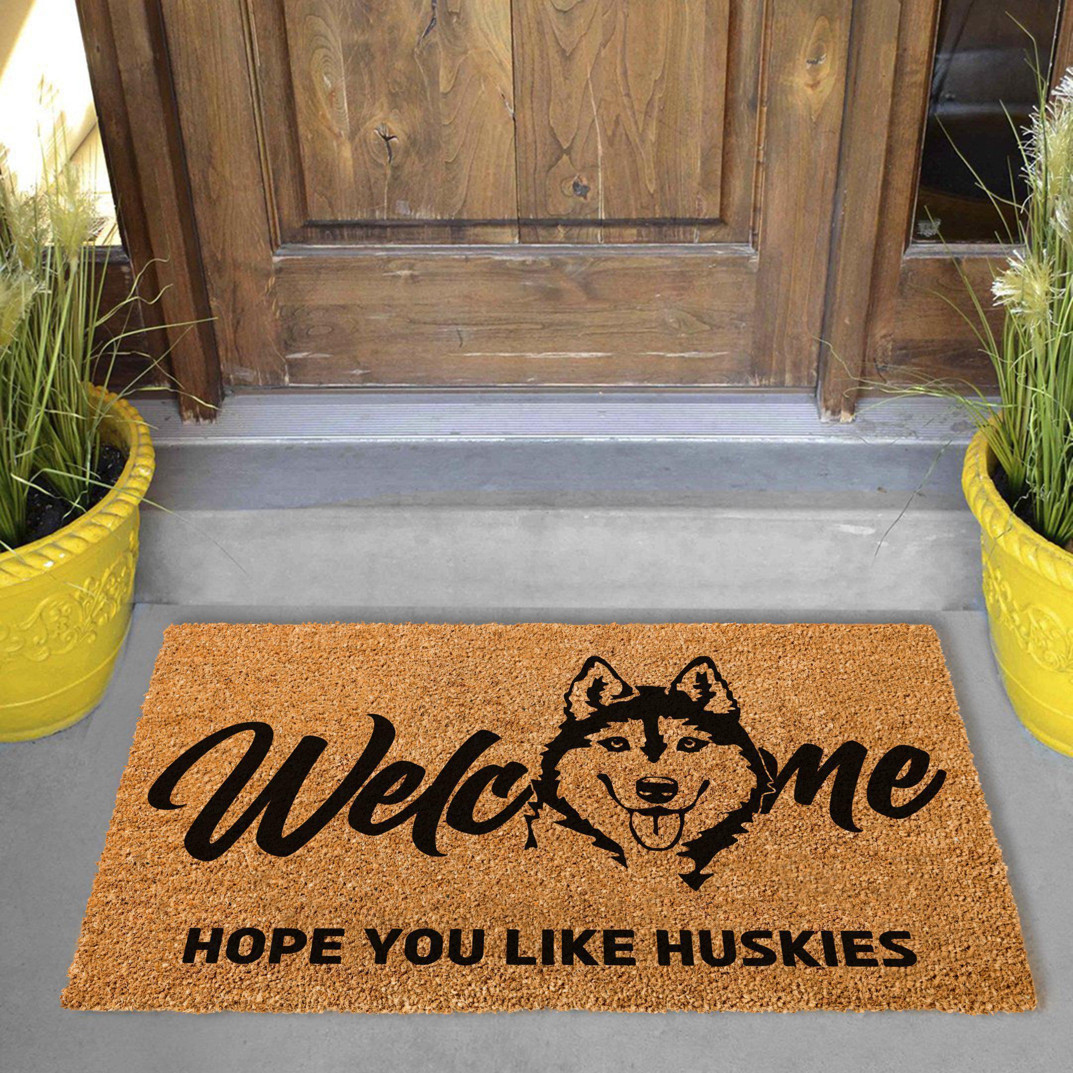 Dog Lover Welcome Mat: Siberian Husky Design - Durable Coir Rug - Etsy
