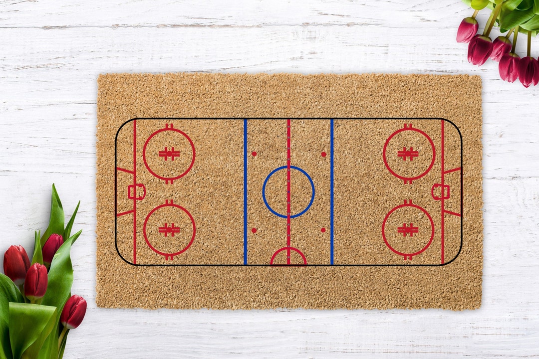 Hockey Rink Doormat, Hockey Gifts for Boys, Hockey Mom, Hockey Gift Mat