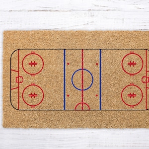 Hockey Rink doormat, hockey gifts for boys, hockey mom, Hockey gift mat, Ice Hockey mat, Ice hockey doormat, Hockey rug welcome mat