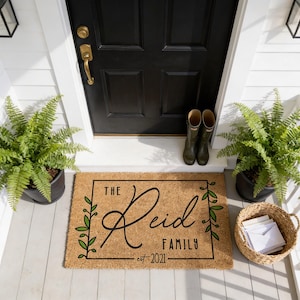Welcome Doormat: Custom Family Name Mats (Multiple Sizes Available)