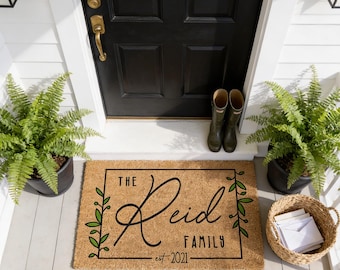 Welcome Doormat: Custom Family Name Mats (Multiple Sizes Available)