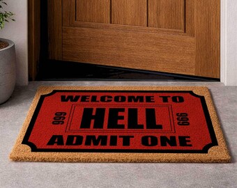 Welcome to Hell Doormat, Funny Horror Coir Mat - Etsy