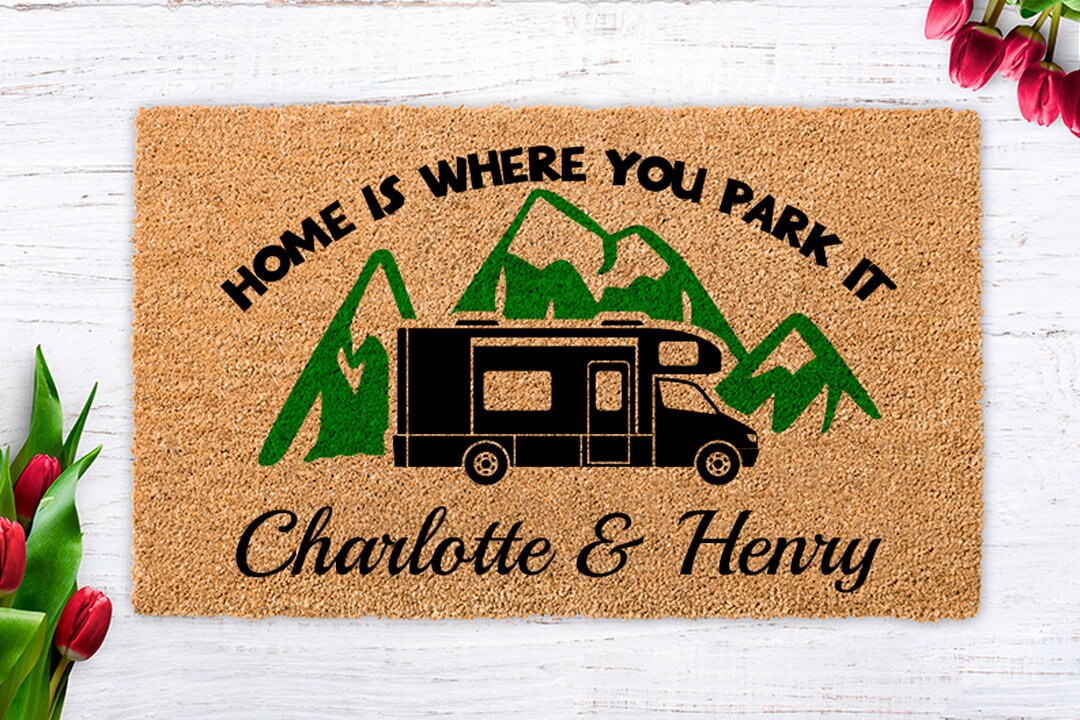 Personalized Camping Mat Home is Where You Park It Etsy
