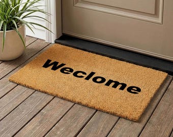 Weclome Coir Doormat, Misspelled Welcome Mat
