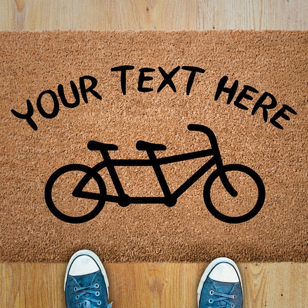 Tandem Bike, Tandem Bicycle Doormat, Personalized Doormat, Custom Welcome  Mat, Bike Custom Personalized Doormat, Wedding Bicycle Gift Mat