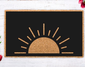Doormat, Welcome mat,  housewarming gift , closing gift , newlywed gift , welcome doormat, Sun doormat, Happy Gift