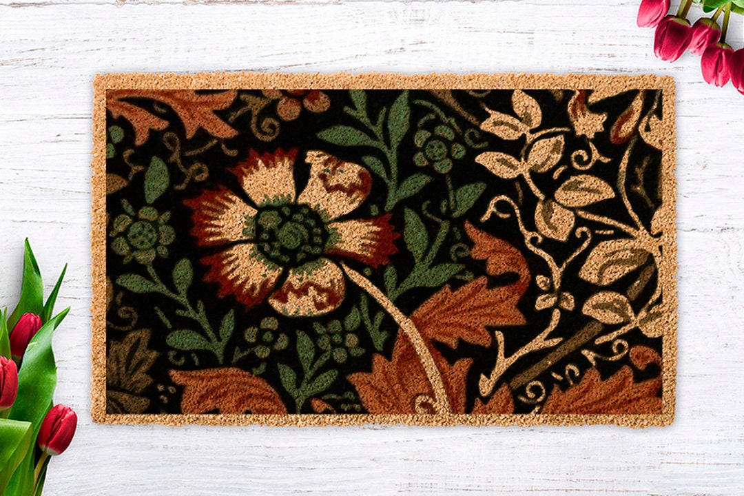 Floral Mat, Beautiful Flower Pattern Door Mat, Front Door Decor