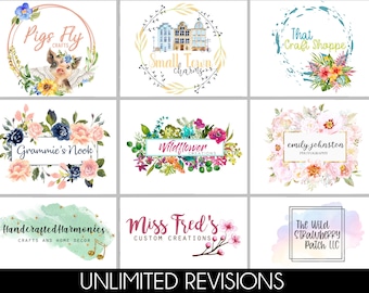Individuelles Logo-Design – Aquarell, Floral, Rustikales Logo für Klein- oder Handwerksbetriebe | Einzigartiges Branding für Handmade Shops