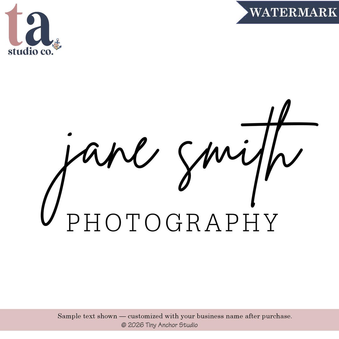 Multi Script Watermark Modern Script Watermark Logo, Elegant Black & White Photography ...