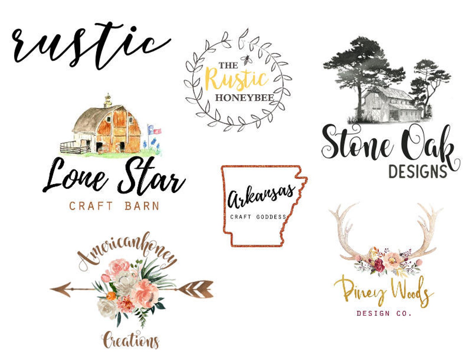 Rustic Logo Design Custom Branding Craft Business Logo  Etsy