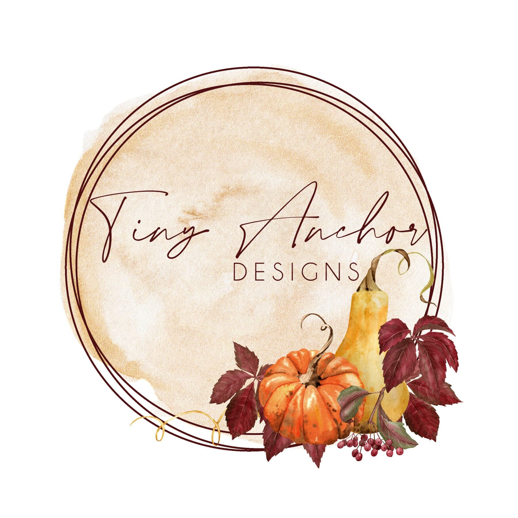Fall Pumpkin Floral Logo - Seasonal Logo, Branding Kit - Halloween Logo ...