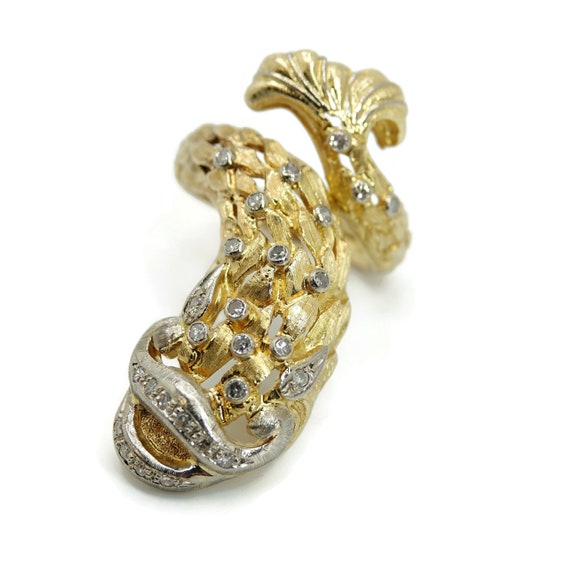 18K ILIAS LALAOUNIS Two Toned Koi Fish Diamond Ri… - image 3