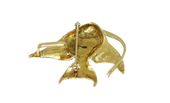 18k Gold Enameled Tropical Fish Brooch/Pendant - image 3