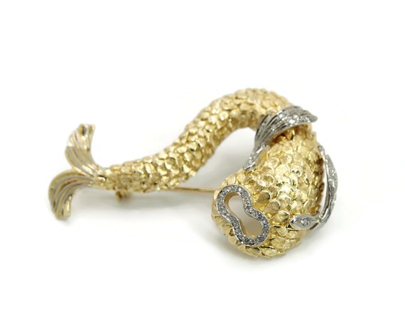 18K ILIAS LALAOUNIS Two Toned Koi Fish Diamond Br… - image 3