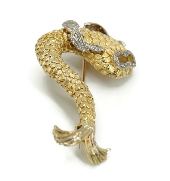 18K ILIAS LALAOUNIS Two Toned Koi Fish Diamond Br… - image 5