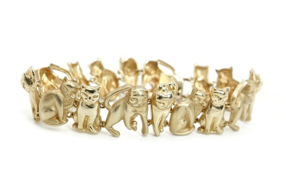 ARDIAN 14K Yellow Gold Cat Feline Bracelet - image 3