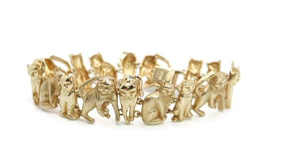 ARDIAN 14K Yellow Gold Cat Feline Bracelet - image 8