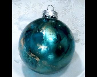 Alcohol ink Glass Christmas ornaments