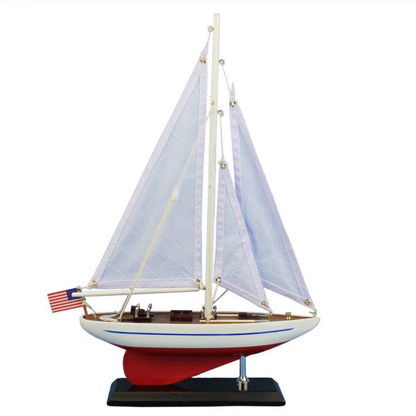Wooden Sunfish Model Sailboat – Handmade Decoration For Shelf Or Desk (16") - View #2