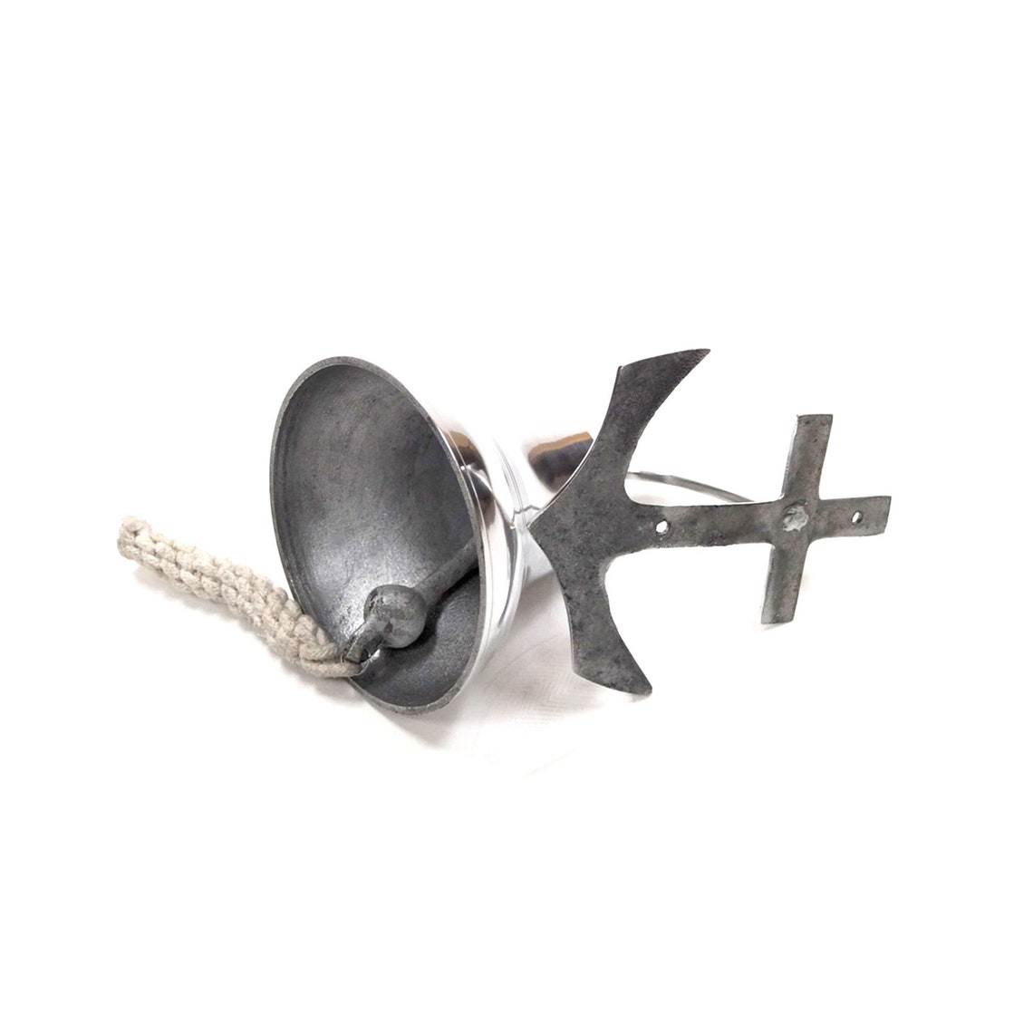Chrome Finish Aluminum Wall Anchor Ship Bell With Rope Etsy