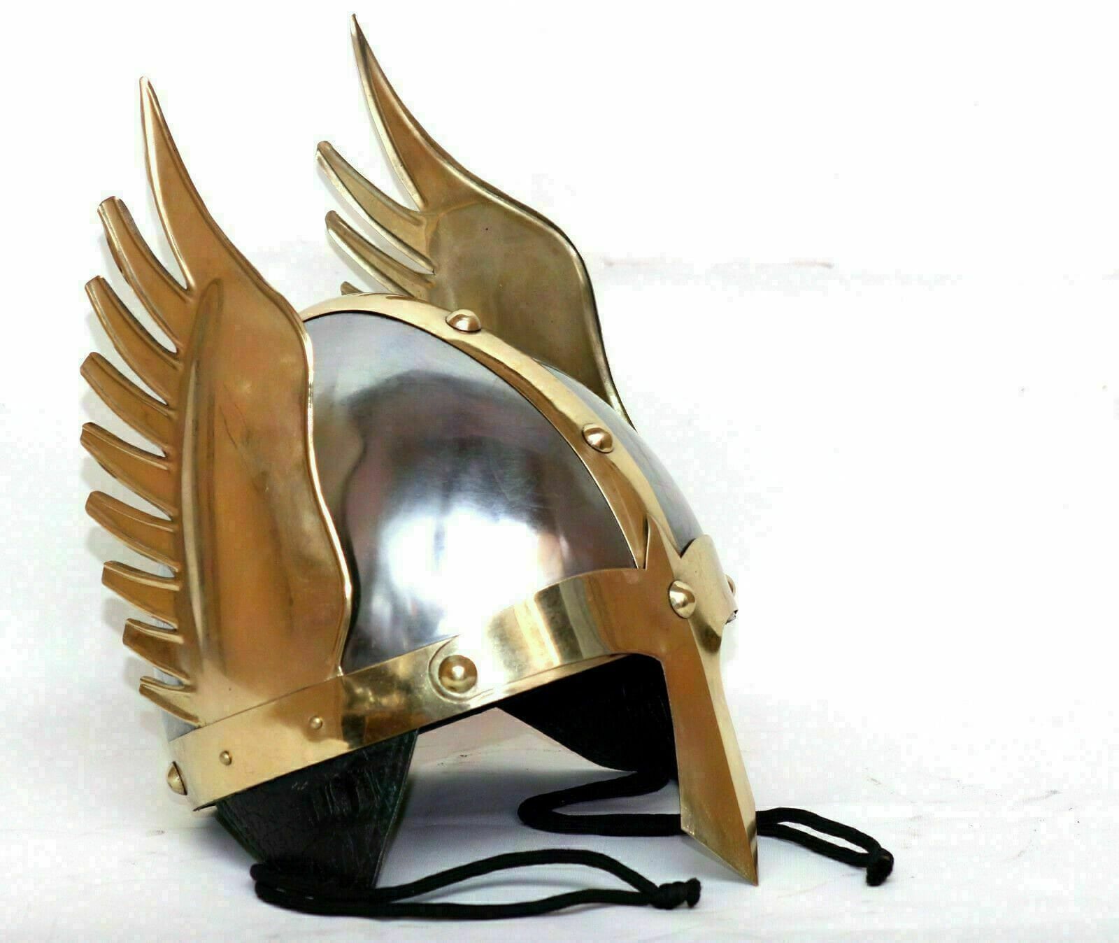 Medieval Knight Viking Helmet Winged Norman King Helmet With Helmet Stand 
