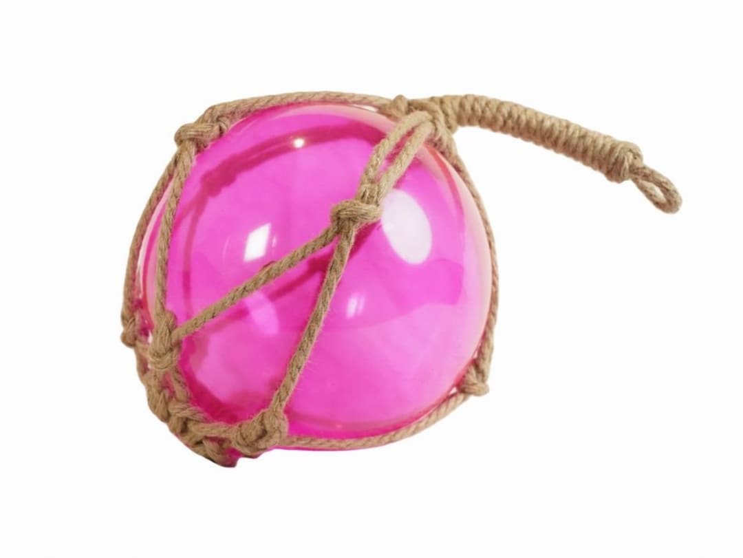 Buy Pink Japanese Glass Ball Fishing Float With Brown Netting