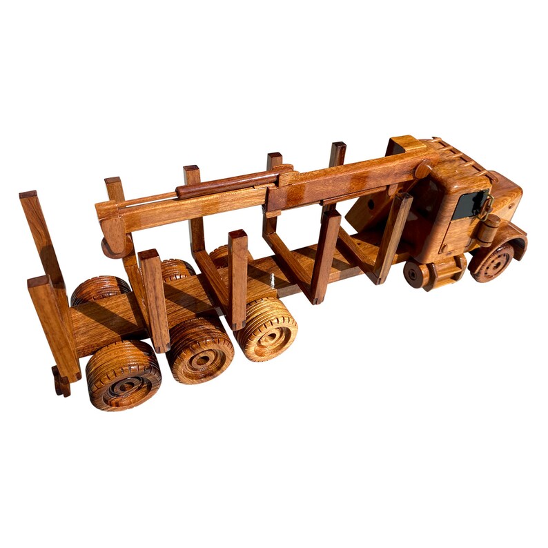 Semi Log Carrier Mahogany Wood Desktop Truck Combos & Trains Etsy