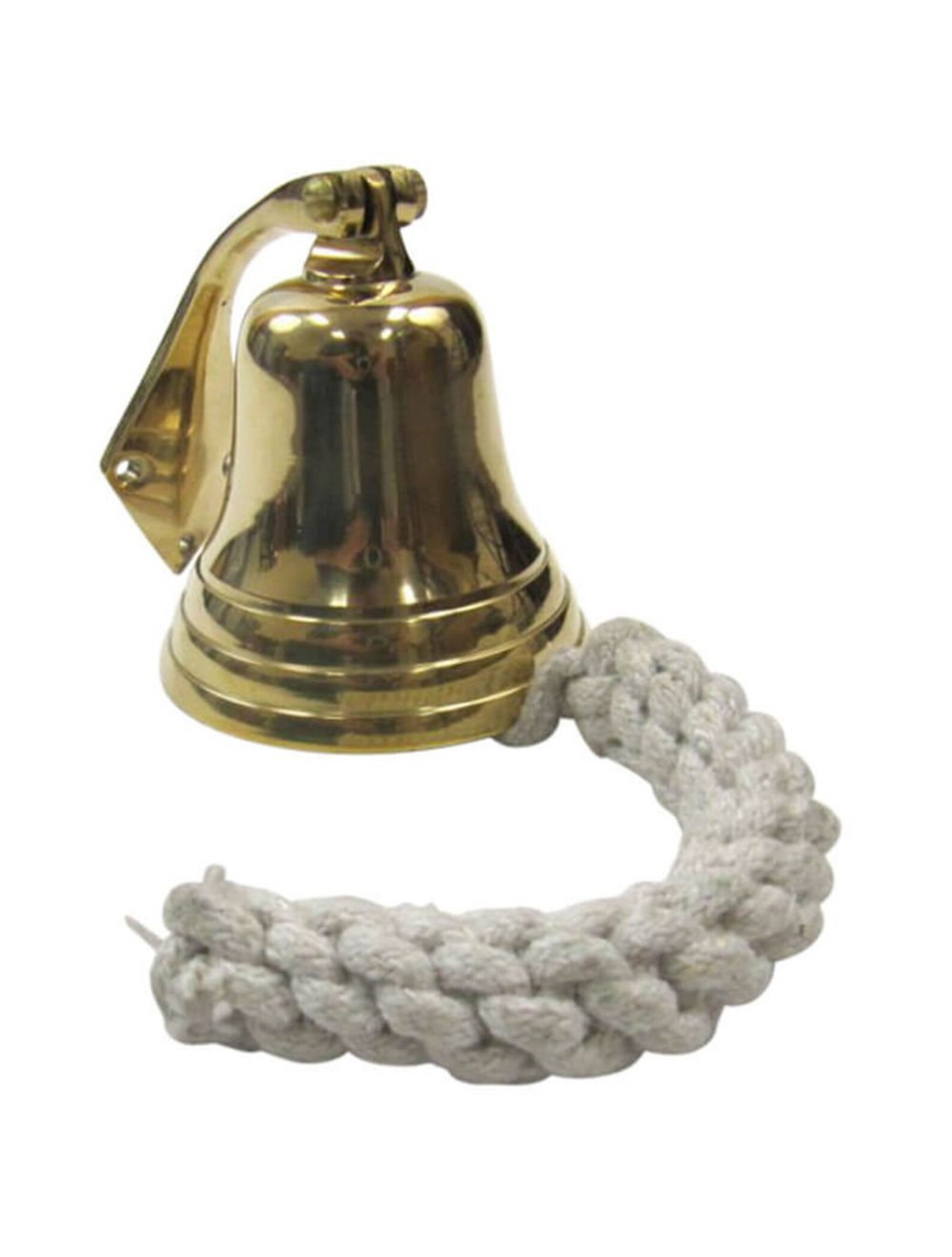 Gold Finish Brass Ship Bell With Rope 3.5 Etsy UK