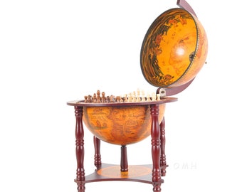 Vintage Globe Handmade Chess Set | Etsy