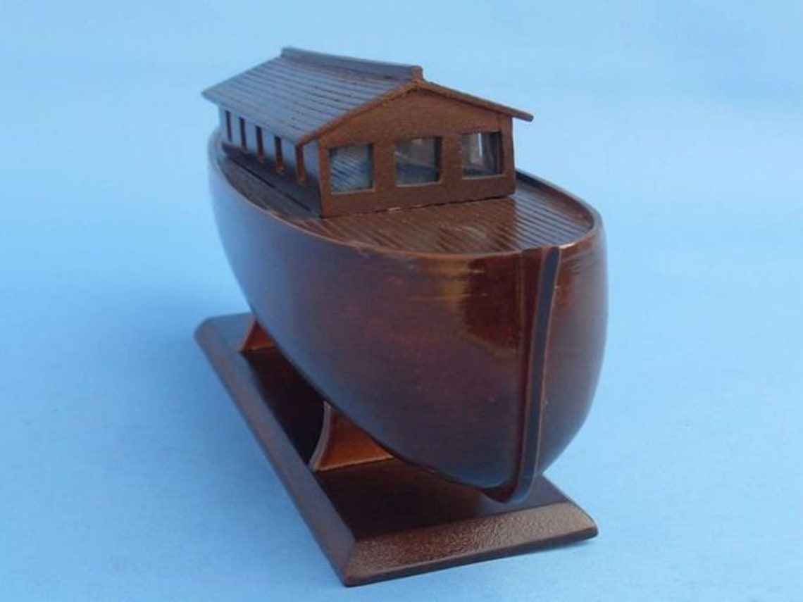 Wooden Noah's Ark Model Boat 14 Etsy