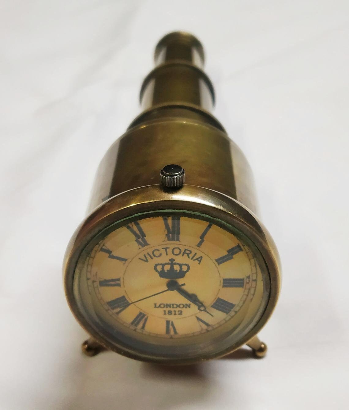 Vintage Antique Brass Desk Clock Victoria London 1915 Maritime Clock Nautical 