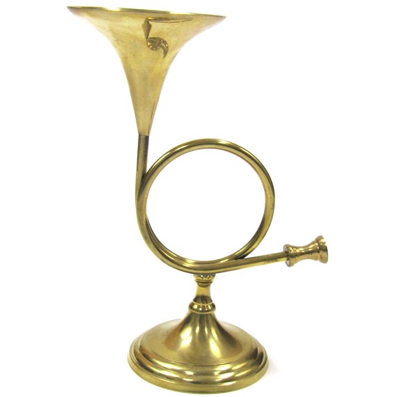 French Horn Candle Holder on Base 12 Etsy