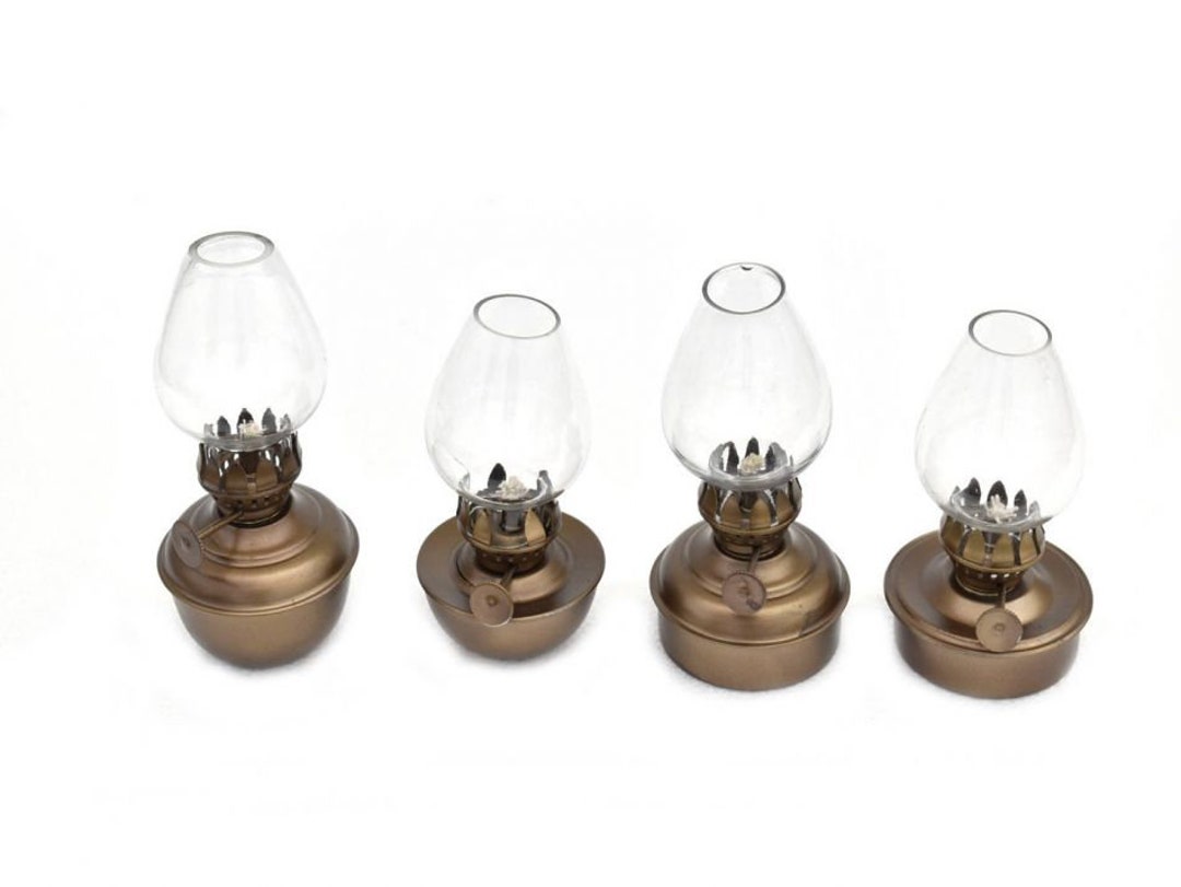 Antique Brass Table Oil Lamp 5 Set of 4 Etsy