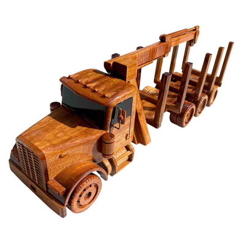 Semi Log Carrier Mahogany Wood Desktop Truck Combos & Trains Etsy