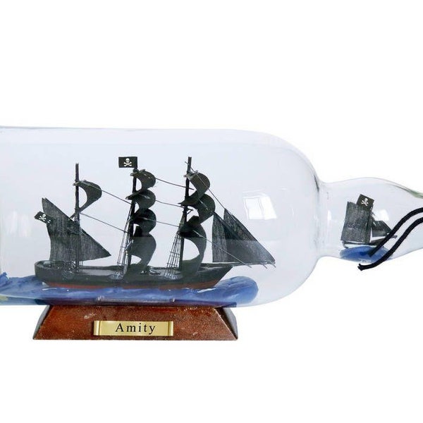 Thomas Tew's Amity Model Ship in a Glass Bottle 11""