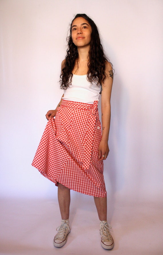 Late 1960s JH Collectibles Gingham Wrap Skirt