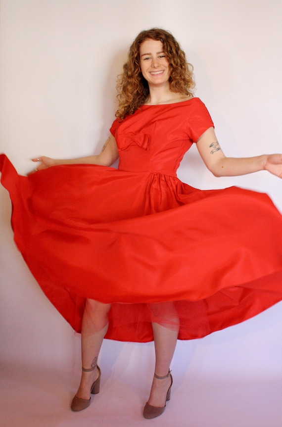 1950s Red Party Dress
