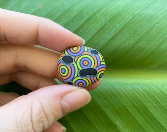 Smaller Circle Bloom Pattern - Hand Painted Rock Art. Acrylic Paint.