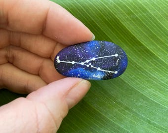 Taurus constellation Star Sign - Hand Painted Rock Art. Acrylic Paint.