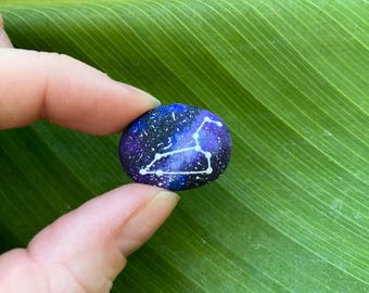 Leo constellation Star Sign - Hand Painted Rock Art. Acrylic Paint.