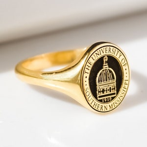 Personalized Signet Ring,College Class Ring,High School Graduation Rings,Personalized Jewelry,LVK14
