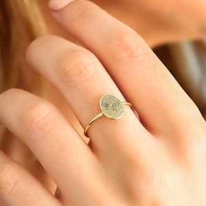 Actual Fingerprint Ring,Fingerprint Jewelry,Custom Fingerprint Ring, Memorial Gift,Gifts for Mom,LVK14O