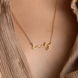 14K Gold Dainty Name Necklace,Personalized Name Jewelry,Everyday Layering Necklace, Gift for Her,Minimalist Name Necklace,LVK35