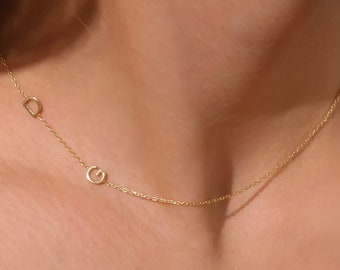 14K Gold Anfang Halskette, personalisierte Halskette, Buchstabe Halskette, minimalistische Halskette, personalisierte Schmuck, Geburtstagsgeschenke, LVK26