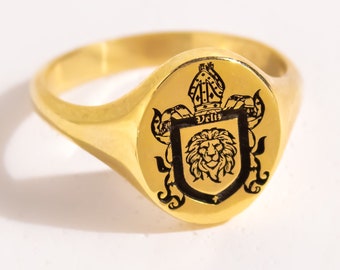 Custom Family Crest Ring, Coat of Arms Ring, Personalized Signet Ring, Crest Ring, Customized Ring,LVK14