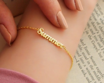 Custom Name Bracelet in Rose Gold, Gold & Sterling Silver,Personalized Bracelet,Custom Name Jewelry,Gift for Her,LVK33