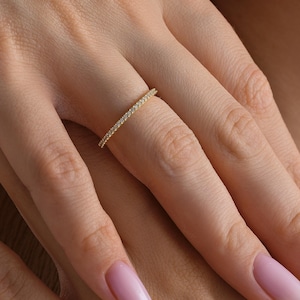 14K Gold  Eternity  Ring,Engagement Rings,Micro Pave Ring,Wedding Band,Eternity Band,Gold Full Round Ring,Gift For Her,LVK45