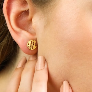 Personalized Initial Earrings,Custom Letter Jewelry,Monogram Studs Earrings,Alphabet Earrings,Gift For Her,LVK28